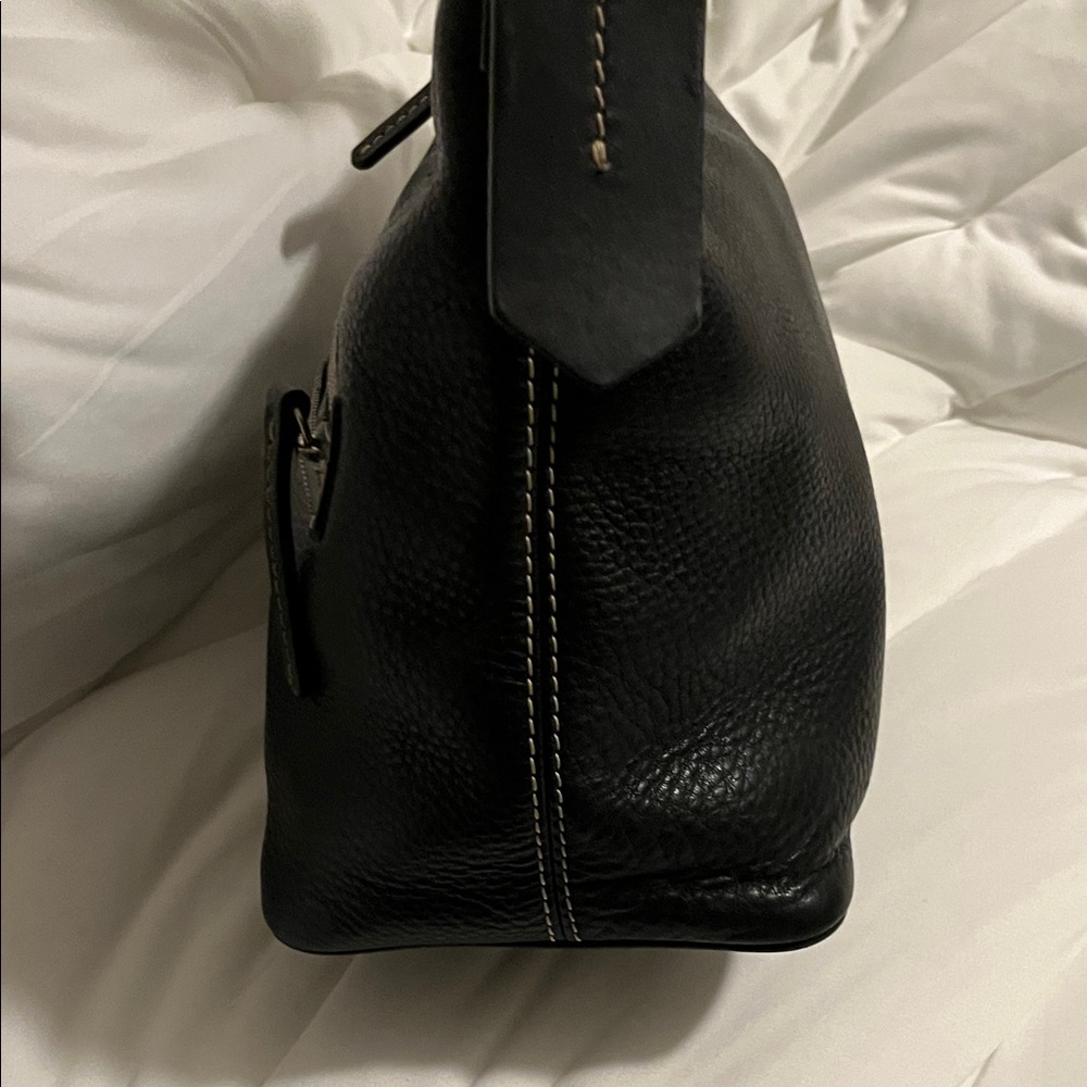 Dooney & Bourke Black Leather Shoulder Hobo with Gold Charm - Picture 4 of 12